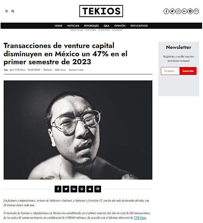 Transacciones de venture capital disminuyen en Mxico un 47% en el primer semestre de 2023